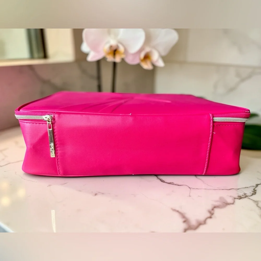 Lancôme Large Hot Pink Faux Leather Makeup / Travel Storage Bag